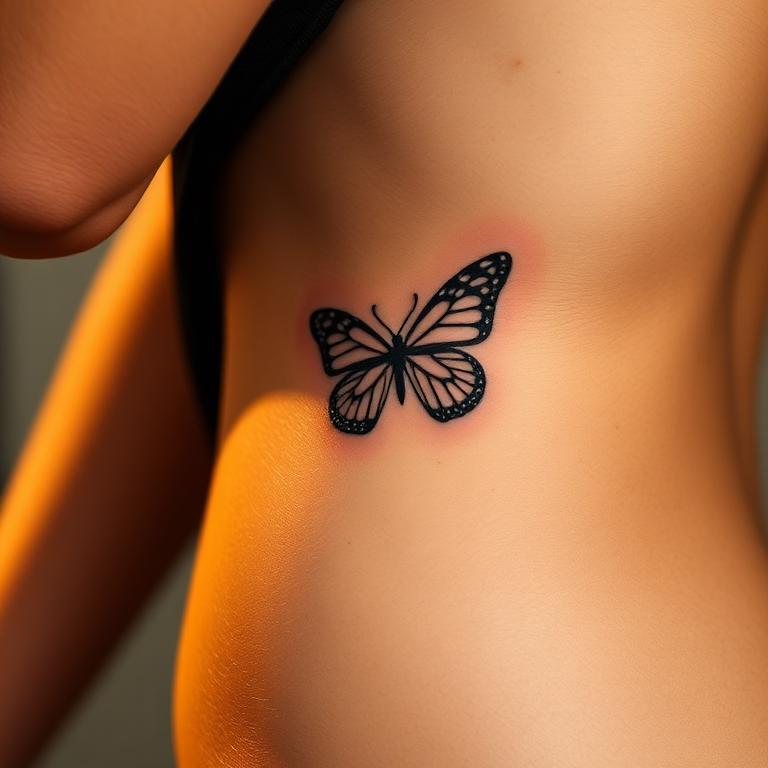 Delicate butterfly tattoo