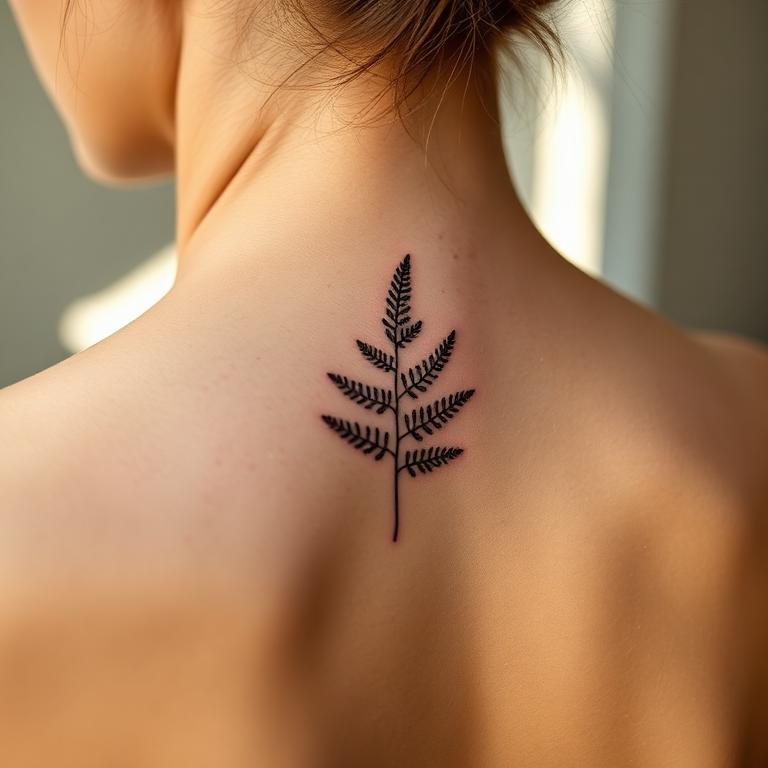 Botanical fern leaf tattoo