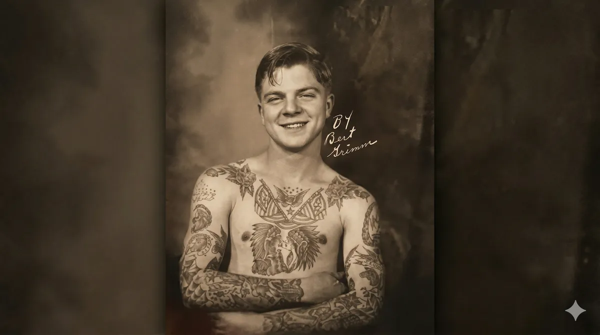 Bert Grimm, vintage American tattoo artist who tattooed approximately 75,000 people